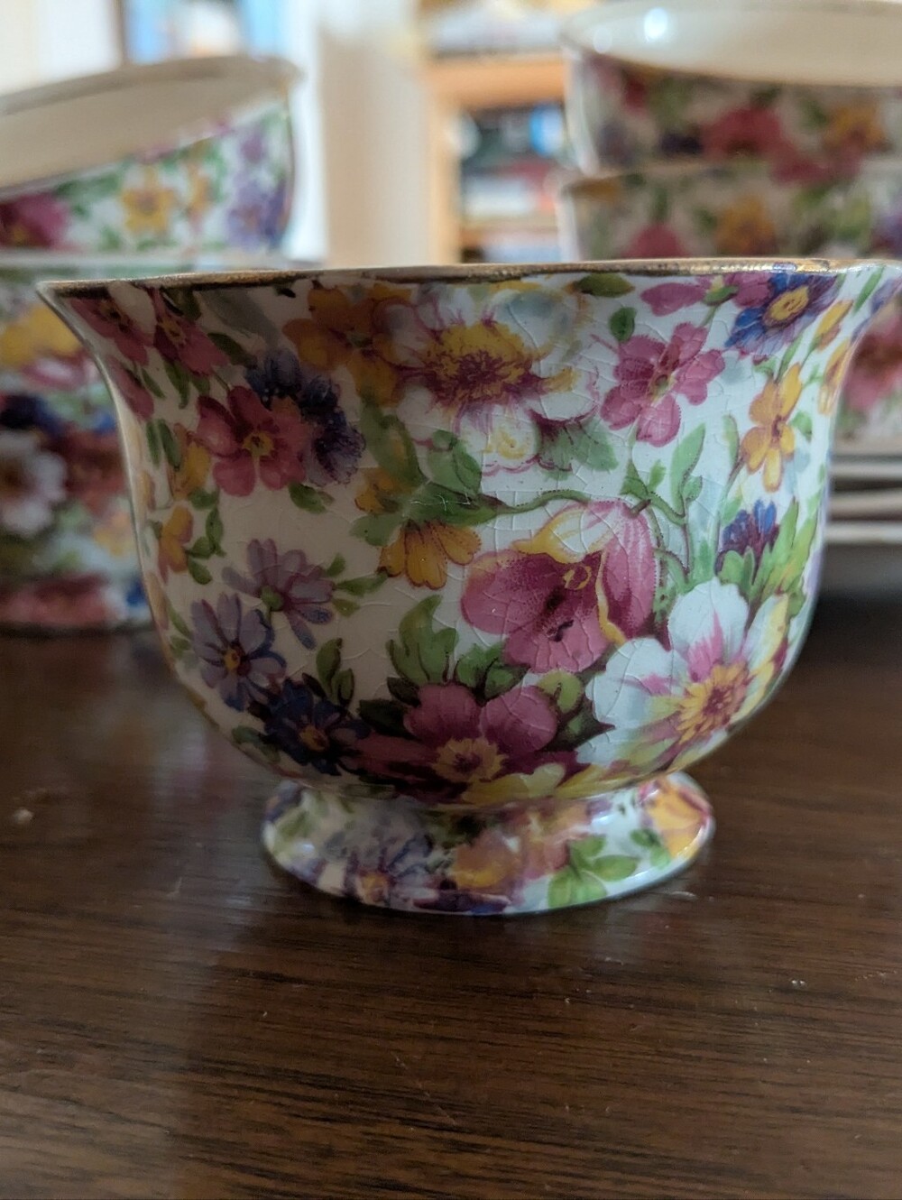 Chintz Fenton "Du Barry" James Kent Made In England Sugar Bowl